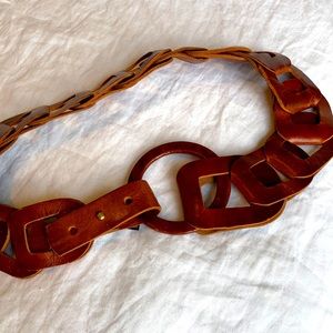 Leather chain belt adjustable